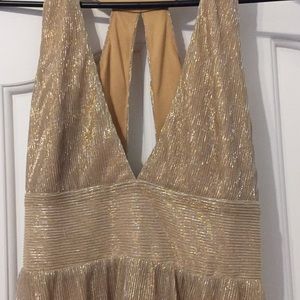 Short Gold halter dress